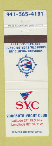 Matchbook Cover - Sarasota Yacht Club FL