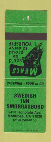 Matchbook Cover - Swedish Inn Smorgasbord Montrose CA