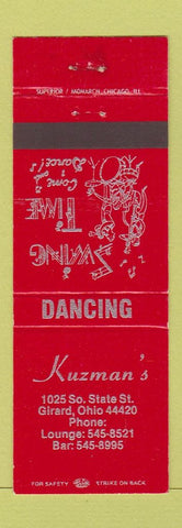 Matchbook Cover - Kuzman's Girard OH