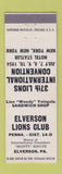 Matchbook Cover - Elverson Lions Club PA 1954