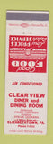 Matchbook Cover - Clean View Diner Elizabethtown PA