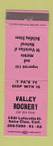 Matchbook Cover - Valley Rockery Santa Clara CA