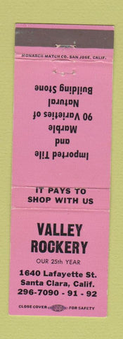 Matchbook Cover - Valley Rockery Santa Clara CA