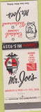 Matchbook Cover - Mr. Joe's Cocktail Lounge St Paul MN