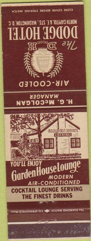 Matchbook Cover - Dodgel Hotel Washington DC