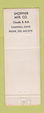 Matchbook Cover - Massey Ferguson Tractors Shoffner Caldwell KS WEAR