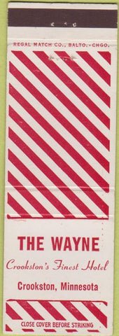 Matchbook Cover - The Wayne Crookston MN