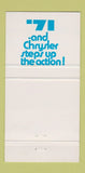 Matchbook Cover - 1971 Plymouth Fury Halnan Dodge Dart Chrysler  30 Strike