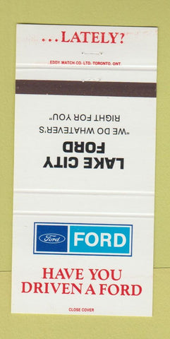 Matchbook Cover - Lake City Ford Canada 30 Strike