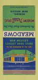 Matchbook Cover - Meadows Rexall Drug Stores Deming NM 30 Strike