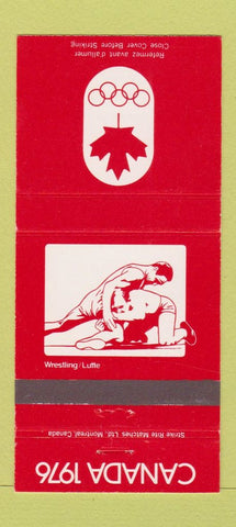 Matchbook Cover - 1976 Canada Olympics Wrestling RED 30 Strike