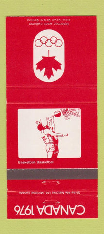 Matchbook Cover - 1976 Canada Olympics Basketball RED 30 Strike