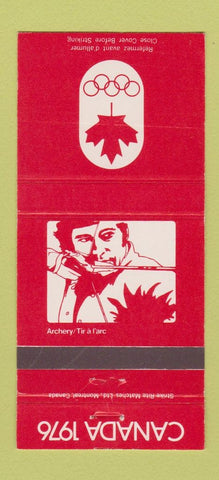 Matchbook Cover - 1976 Canada Olympics Archery RED 30 Strike
