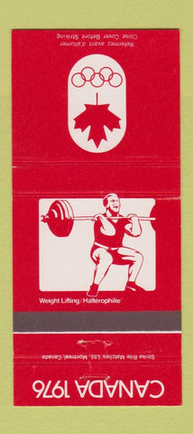 Matchbook Cover - 1976 Canada Olympics Weight Lifting RED 30 Strike