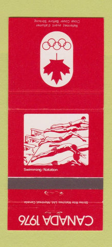 Matchbook Cover - 1976 Canada Olympics Swimming RED 30 Strike