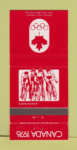 Matchbook Cover - 1976 Canada Olympics Cycling RED 30 Strike