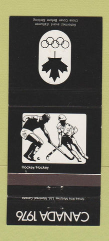 Matchbook Cover - 1976 Canada Olympics Hockey BLACK 30 Strike