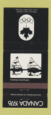 Matchbook Cover - 1976 Canada Olympics Canoeing BLACK 30 Strike