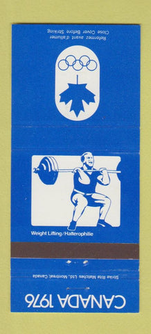 Matchbook Cover - 1976 Canada Olympics Weight Lifting BLUE 30 Strike
