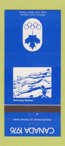 Matchbook Cover - 1976 Canada Olympics Swimming BLUE 30 Strike