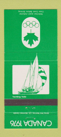 Matchbook Cover - 1976 Canada Olympics Yachting GREEN 30 Strike