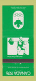 Matchbook Cover - 1976 Canada Olympics Weight Lifting GREEN 30 Strike