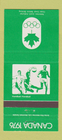 Matchbook Cover - 1976 Canada Olympics Handball GREEN 30 Strike