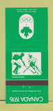 Matchbook Cover - 1976 Canada Olympics Hockey GREEN 30 Strike