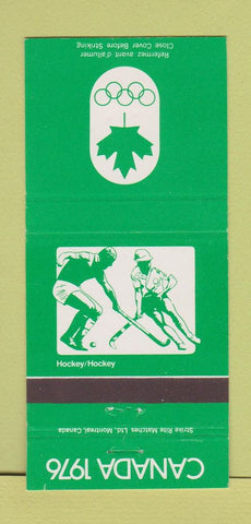 Matchbook Cover - 1976 Canada Olympics Hockey GREEN 30 Strike