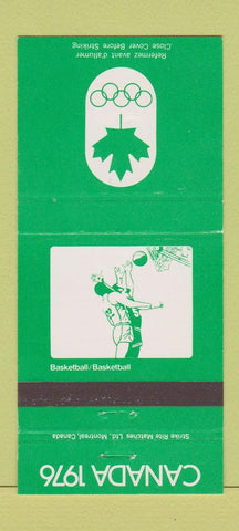 Matchbook Cover - 1976 Canada Olympics Basketball GREEN 30 Strike