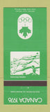 Matchbook Cover - 1976 Canada Olympics Swimming GREEN 30 Strike