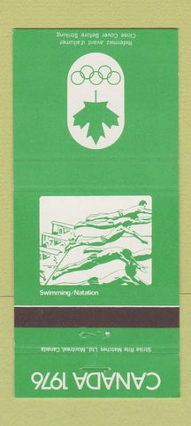 Matchbook Cover - 1976 Canada Olympics Swimming GREEN 30 Strike