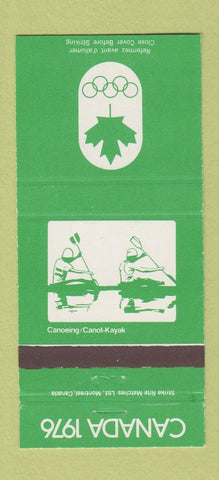 Matchbook Cover - 1976 Canada Olympics Canoeing GREEN 30 Strike