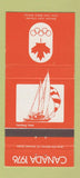Matchbook Cover - 1976 Canada Olympics Yachting ORANGE 30 Strike