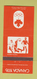 Matchbook Cover - 1976 Canada Olympics Handball ORANGE 30 Strike