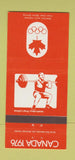 Matchbook Cover - 1976 Canada Olympics Weight Lifting ORANGE 30 Strike