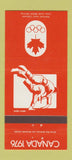 Matchbook Cover - 1976 Canada Olympics Judo ORANGE 30 Strike