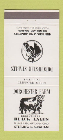 Matchbook Cover - Black Angus Dorchester Stables Kirtland OH 30 Strike