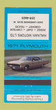 Matchbook Cover - 1971 Plymouth Fury Halnan Dodge Dart Chrysler  30 Strike