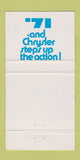 Matchbook Cover - 1971 Plymouth Fury Halnan Dodge Dart Chrysler  30 Strike