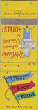 Matchbook Cover - Hotels Commodore Perry Secor Willard