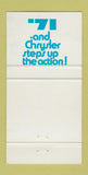Matchbook Cover - 1971 Plymouth Fury Halnan Dodge Dart Chrysler  30 Strike
