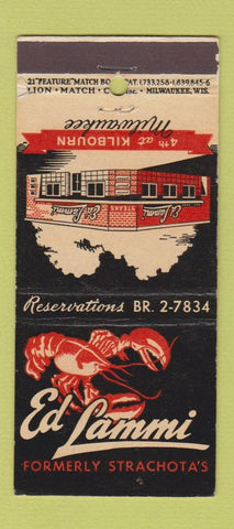 Matchbook Cover - Ed Lammi Restaurant Milwaukee WI 21 Strike Feature