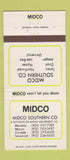 Matchbook Cover - Midco Southern Tractors Marietta Macon Savannah GA 30 Strike