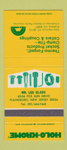 Matchbook Cover - Holo Krome Couplings Socket Plainsboro NJ 30 Strike