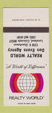 Matchbook Cover - Realty World Don Evans Loveland Colorado 30 Strike