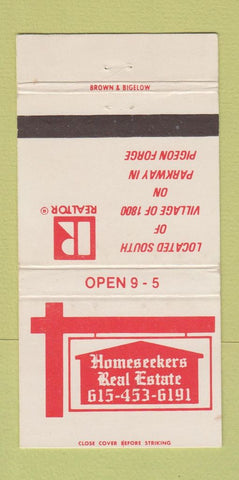 Matchbook Cover - Homeseekers Real Estate Pigeon Forge TN 30 Strike