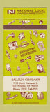 Matchbook Cover - National Lock Hardware Ballsun Los Angeles CA 30 Strike