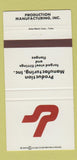 Matchbook Cover - Production Manufacturing Forged Steel Fittings 30 Strike