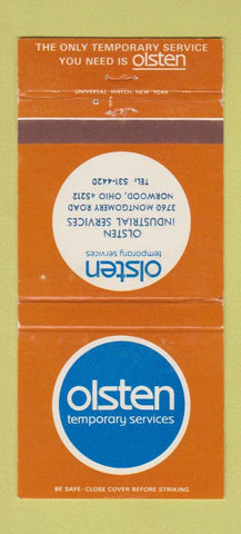 Matchbook Cover - Olsten Temp Services Norwood OH 30 Strike